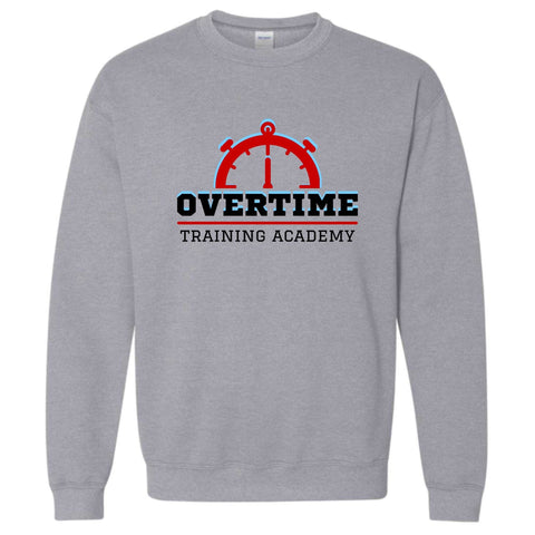 dBoldTees & DTF Transfers Grey Overtime Training Academy Logo 5 Gildan Crewneck Sweatshirt - FR012 2T