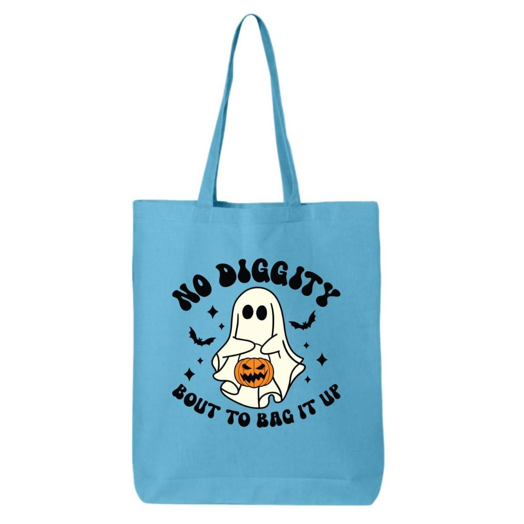 Q-Tees - 12L Economical Tote - QTBG Halloween Candy Tote Bag - Large Size 15" x 16" 7058 Turquoise