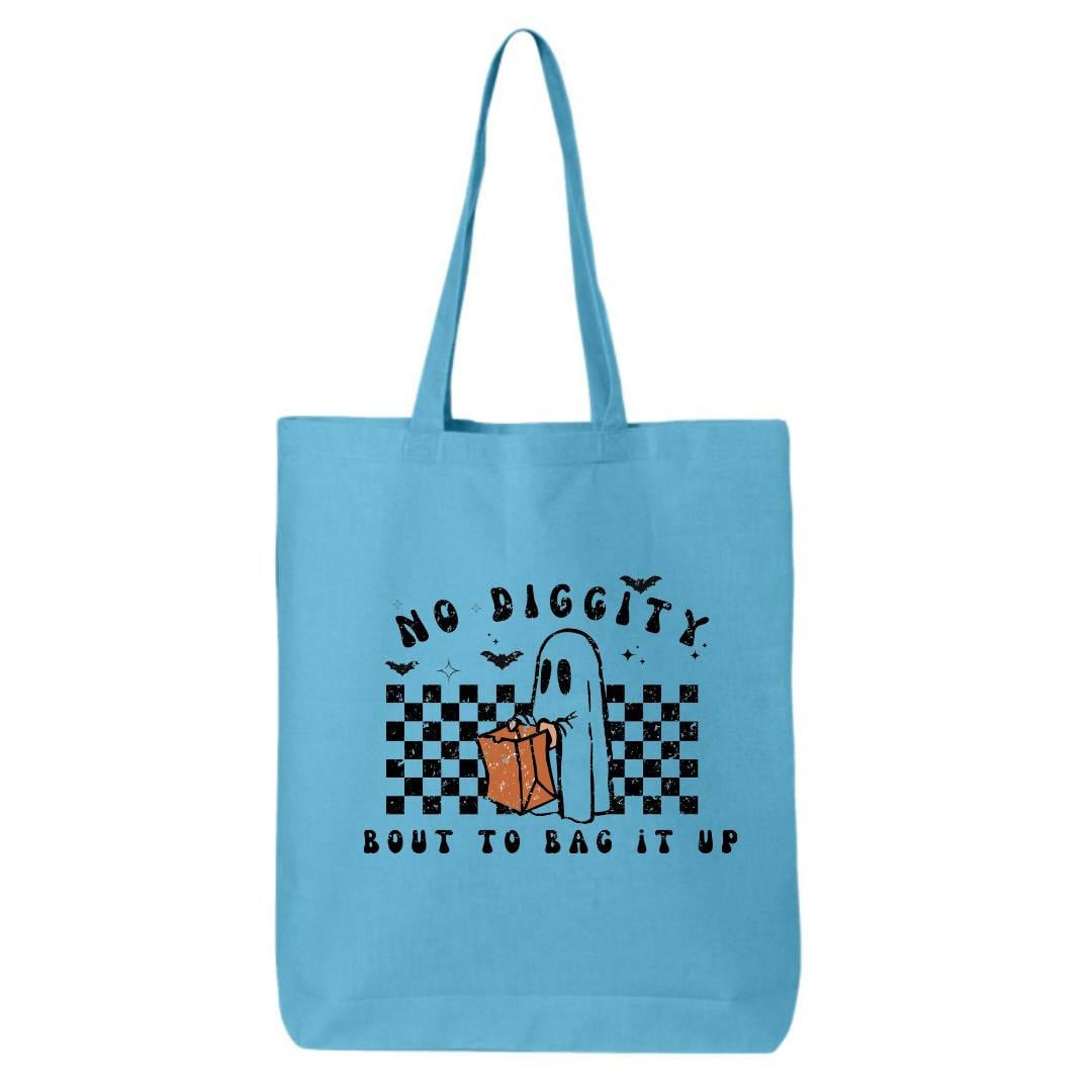 Q-Tees - 12L Economical Tote - QTBG Halloween Candy Tote Bag - Large Size 15" x 16" 7059 Turquoise
