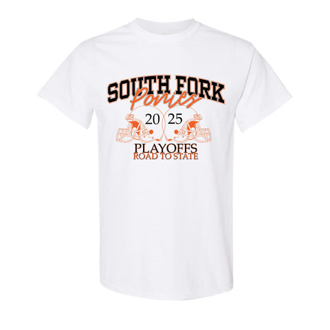 dBoldTees & DTF Transfers ILSportswire South Fork Ponies 2025 Playoff Tee Design 2 TS120 2T