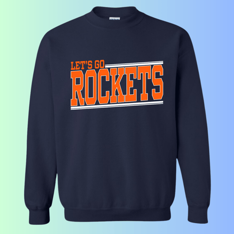 dBoldTees & DTF Transfers Let's Go Rockets Gildan Crewneck 18000 - RR001