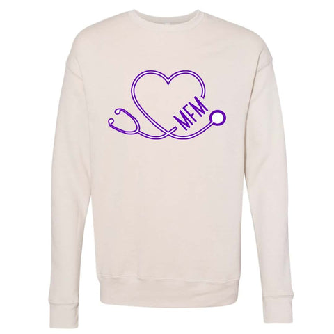 dBoldTees & DTF Transfers MFM Heart stethoscope Crewneck Sweatshirt / XS