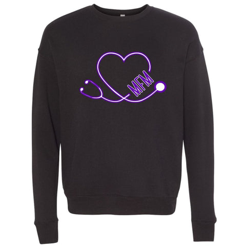 dBoldTees & DTF Transfers MFM Heart stethoscope Design 4 Crewneck Sweatshirt / XS / Black