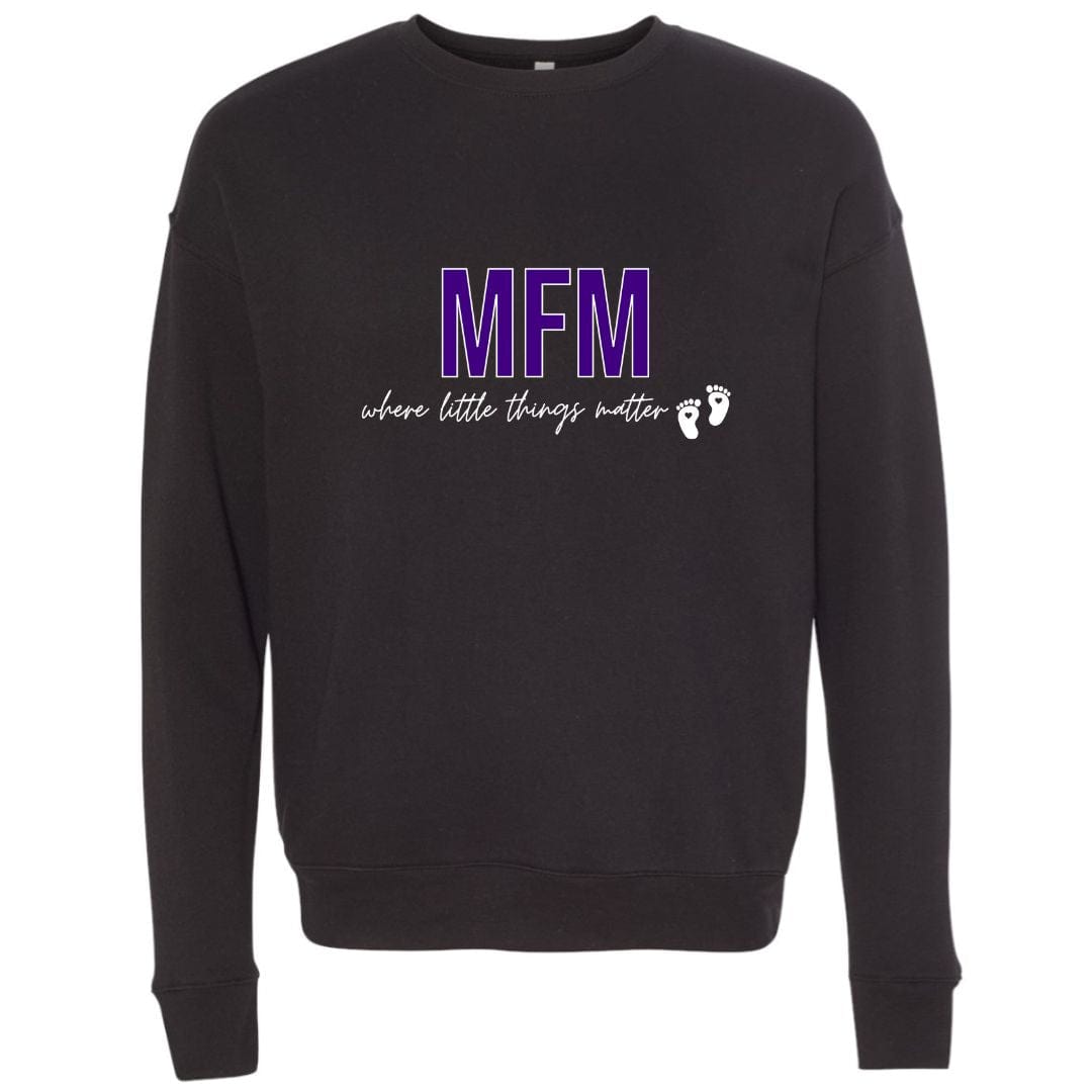 dBoldTees & DTF Transfers MFM where the little things matter Design 6 Crewneck Sweatshirt / XS / Black