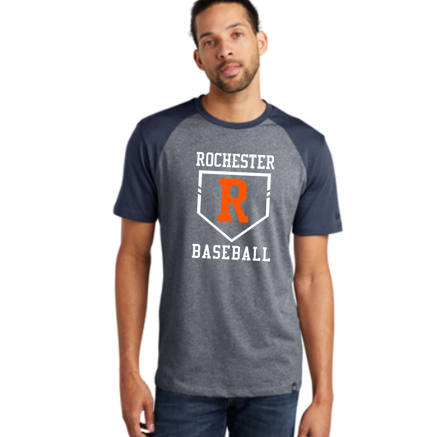 dBoldTees & DTF Transfers New Era® Heritage Blend Varsity Tee Rochester Baseball Logo - FR002 Adult Small