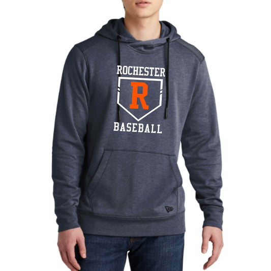 dBoldTees & DTF Transfers New Era® Tri-Blend Fleece Pullover Hoodie  Rochester Baseball Logo - FR002 Adult Small