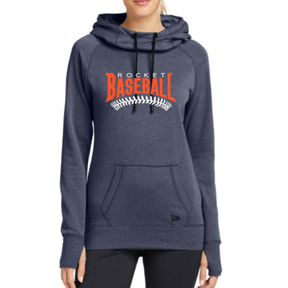 dBoldTees & DTF Transfers New Era® Women's Tri-Blend Fleece Pullover Hoodie Rocket Baseball - FR002 Adult Small