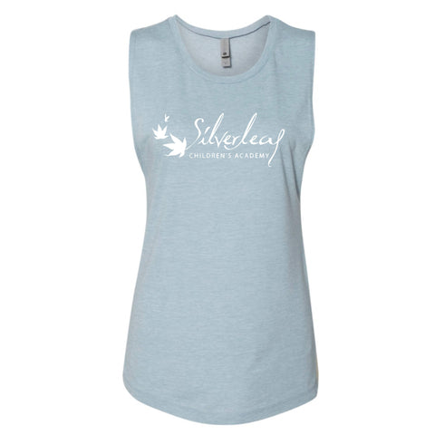 dBoldTees & DTF Transfers Next Level - Women’s Festival Muscle Tank - Stonewash Denim