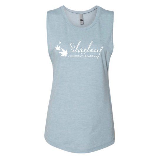 dBoldTees & DTF Transfers Next Level - Women’s Festival Muscle Tank - Stonewash Denim