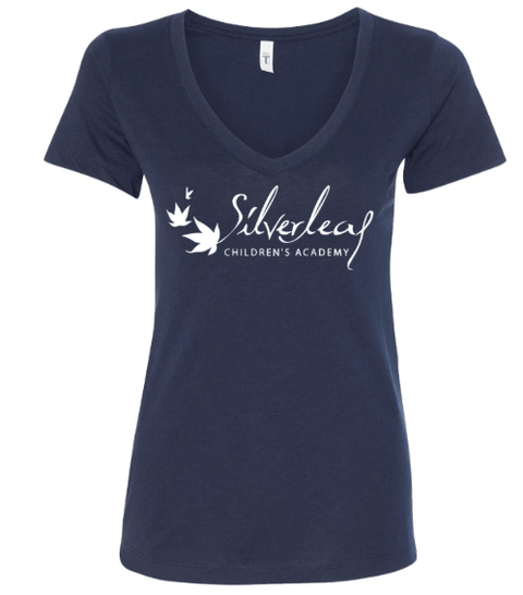 dBoldTees & DTF Transfers Next Level - Women's Ideal V-Neck T-Shirt - 1540 - TS008 Small / Navy