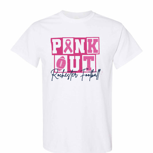 dBoldTees & DTF Transfers Pink Out Rochester Football Gildan T-Shirt FR001 Youth XS