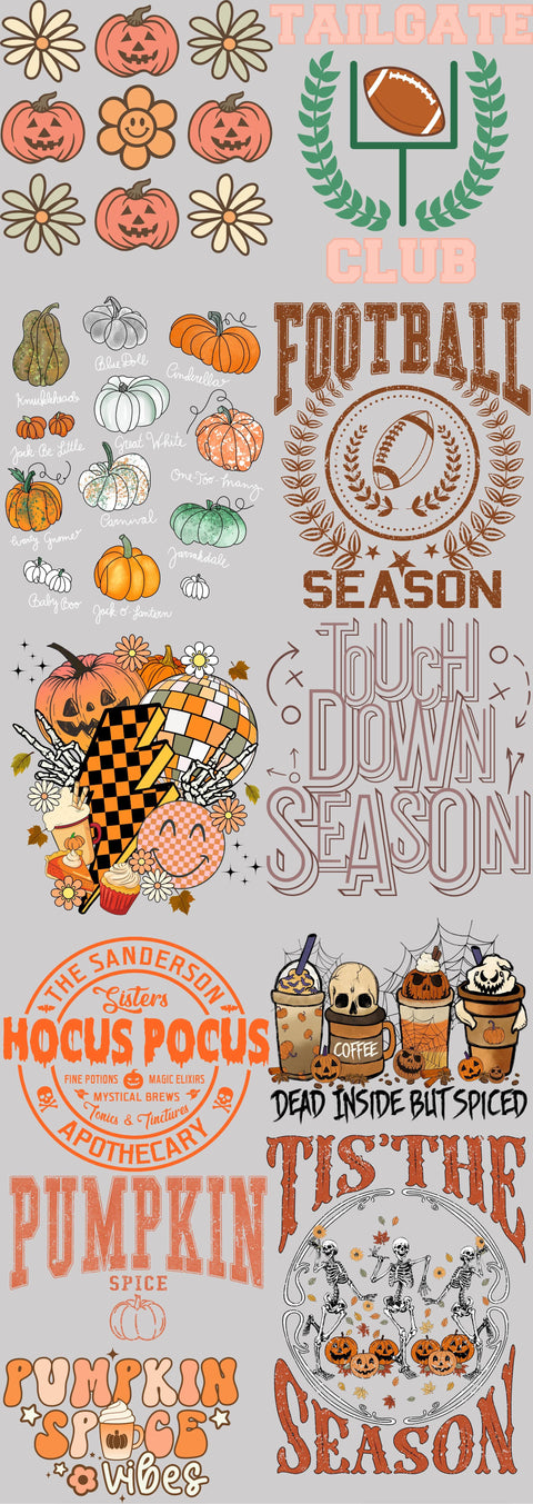 dBoldTees Pre-Made 22'' x 60'' Gang Sheet - Fall & Football