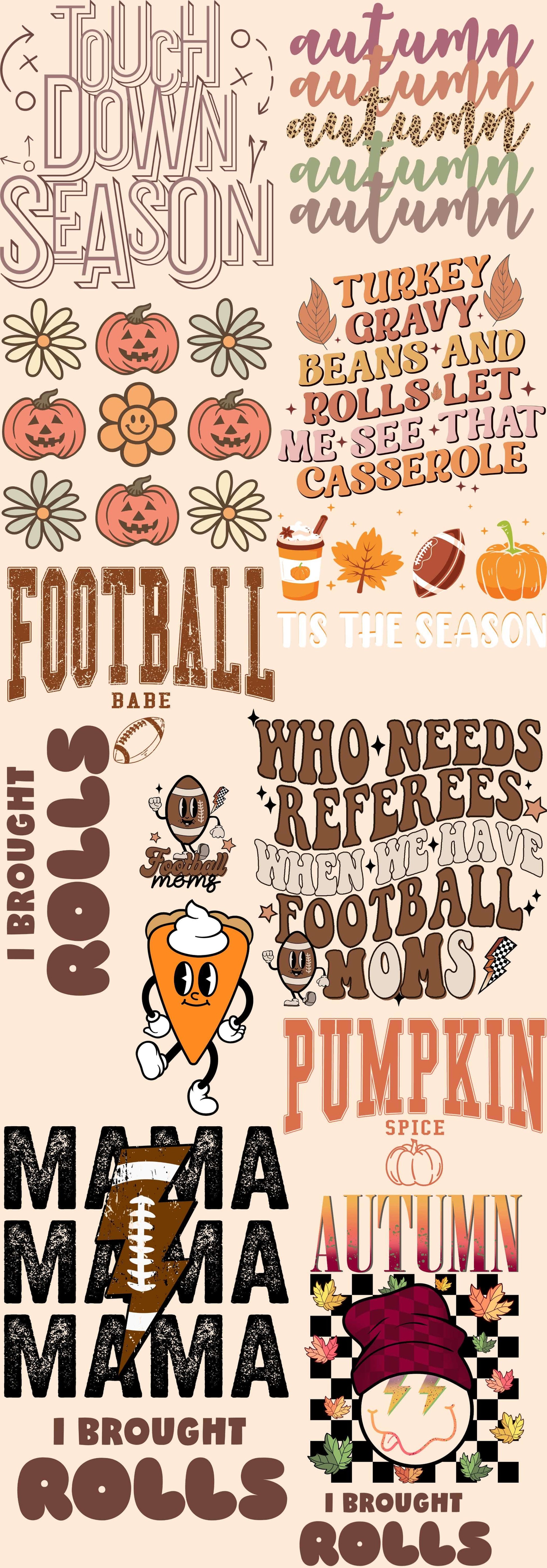 dBoldTees Pre-Made 22'' x 60'' Gang Sheet - Thanksgiving Day Football