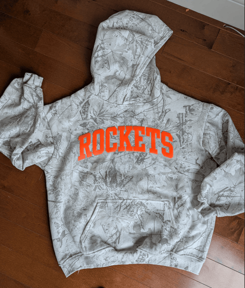 dBoldTees & DTF Transfers PRE-ORDER** Rockets Puff Camo Hoodie - RR001 Adult Small