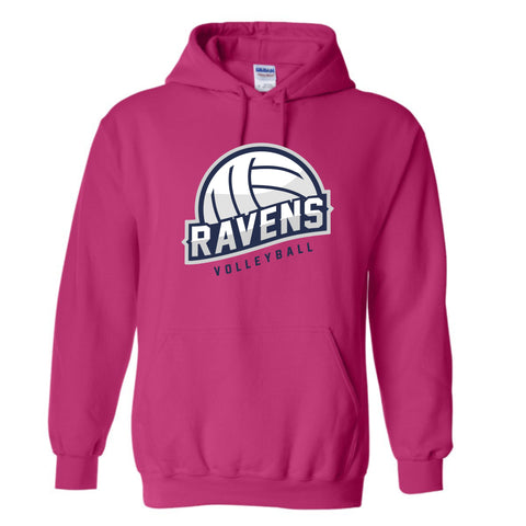dBoldTees & DTF Transfers Ravens Volleyball Gildan Hooded Sweatshirt - TS033 Youth XS / Pink