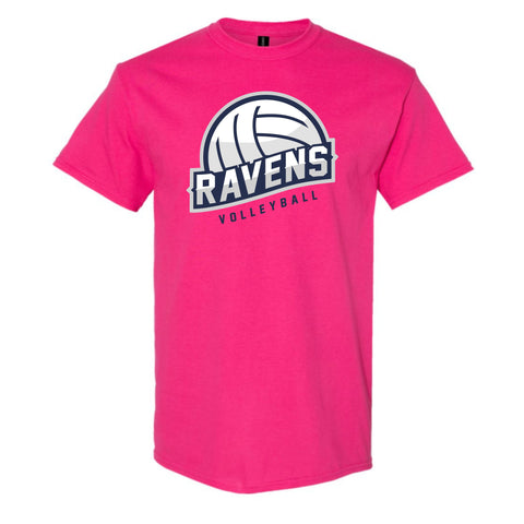 dBoldTees & DTF Transfers Ravens Volleyball Gildan T-Shirt - TS033 Youth XS / Pink