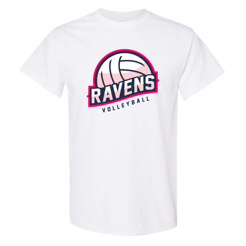 dBoldTees & DTF Transfers Ravens Volleyball Gildan T-Shirt - TS033 Youth XS / White