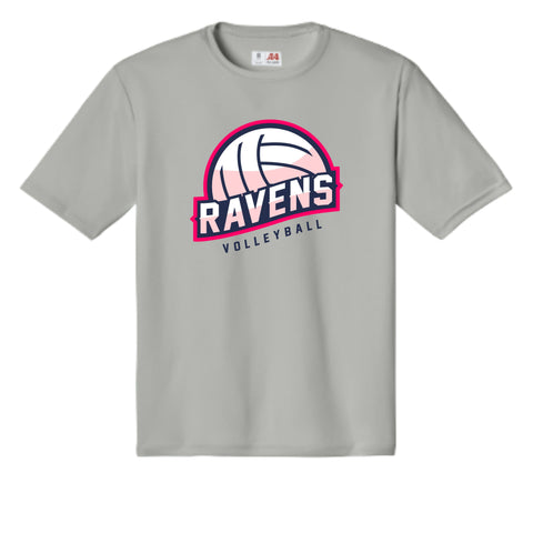 dBoldTees & DTF Transfers Ravens Volleyball Performance T-Shirt - TS033 Youth XS / Gray