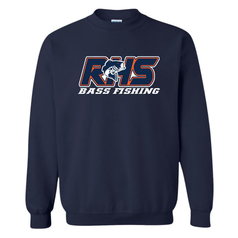 dBoldTees & DTF Transfers RHS Bass Fishing Gildan Crewneck Sweatshirt - TS035 Youth XS / Navy