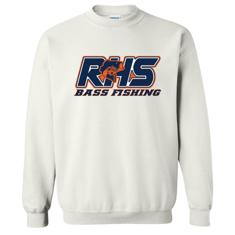 dBoldTees & DTF Transfers RHS Bass Fishing Gildan Crewneck Sweatshirt - TS035 Youth XS / White