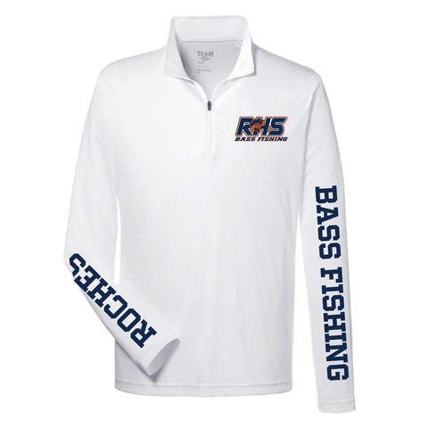 dBoldTees & DTF Transfers RHS Bass Fishing Performance 1/4 Zip - TS035 Adult Small / White