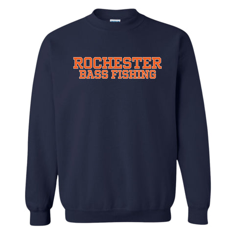 dBoldTees & DTF Transfers Rochester Bass Fishing Gildan Crewneck Sweatshirt - TS035 Youth XS / Navy