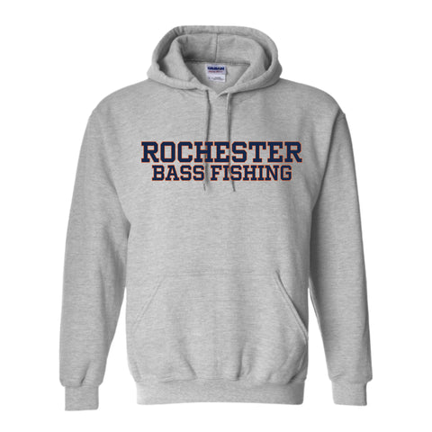 dBoldTees & DTF Transfers Rochester Bass Fishing Gildan Hooded Sweatshirt - TS035 Youth XS / Gray