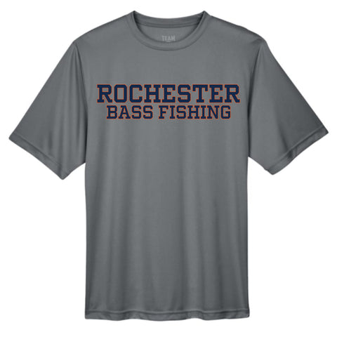 dBoldTees & DTF Transfers Rochester Bass Fishing Performance T-Shirt - TS035 Youth XS / Gray