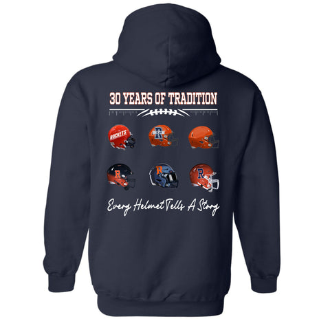 dBoldTees & DTF Transfers Rochester Football 30 Years of Tradition Hooded Sweatshirt FR114
