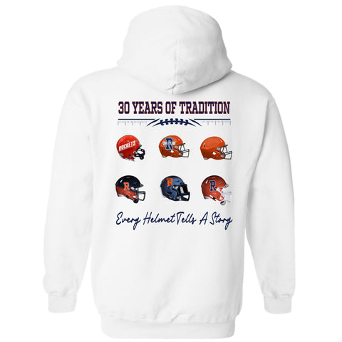 dBoldTees & DTF Transfers Rochester Football 30 Years of Tradition Hooded Sweatshirt FR114