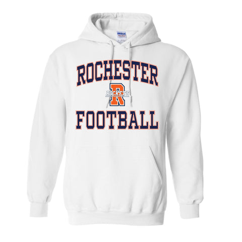 dBoldTees & DTF Transfers Rochester Football 30 Years of Tradition Hooded Sweatshirt FR114 2T / White