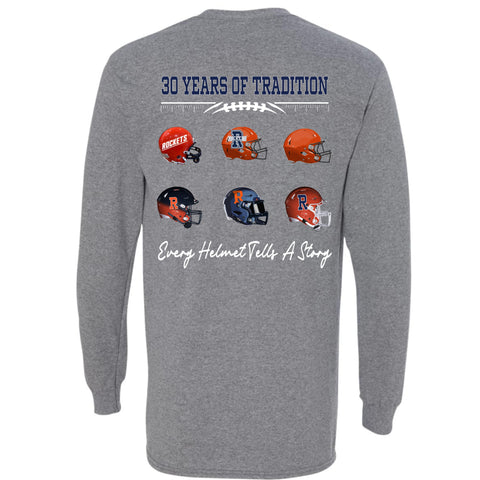dBoldTees & DTF Transfers Rochester Football 30 Years of Tradition Long Sleeved T-shirt FR114