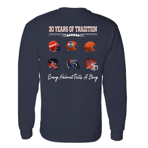 dBoldTees & DTF Transfers Rochester Football 30 Years of Tradition Long Sleeved T-shirt FR114