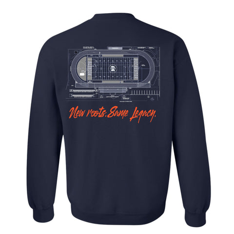 dBoldTees & DTF Transfers Rochester Football Rocket Nation Built On Tradition Crewneck Sweatshirt FR114