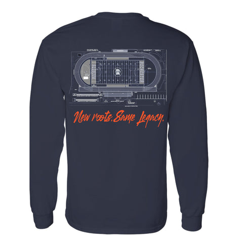 dBoldTees & DTF Transfers Rochester Football Rocket Nation Built On Tradition Long Sleeved T-shirt FR114