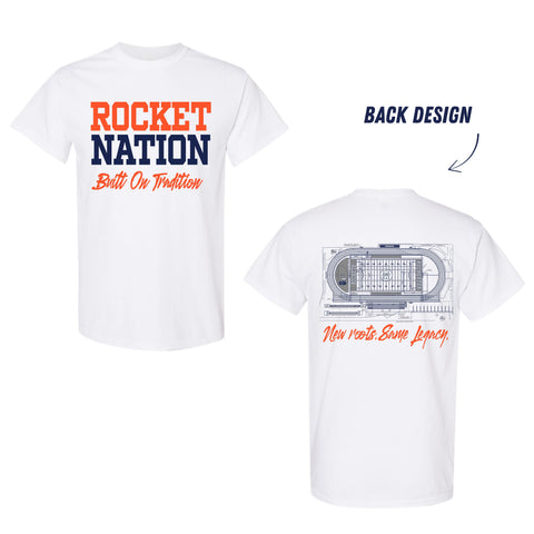 dBoldTees & DTF Transfers Rochester Football Rocket Nation Built On Tradition T-shirt FR114
