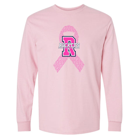 dBoldTees & DTF Transfers Rochester Football Rocket Nation Wears Pink Long Sleeve T-Shirt FR010