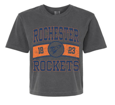 dBoldTees & DTF Transfers Rochester Rockets 1823 Women's Crop Tee - RR001 Adult Small / Pepper