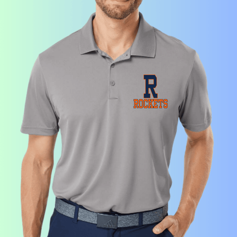 dBoldTees & DTF Transfers Rochester Rockets Adidas Polo A230 - RR001 Adult Small / Gray
