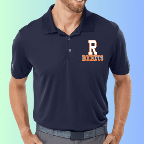 dBoldTees & DTF Transfers Rochester Rockets Adidas Polo A230 - RR001 Adult Small / Navy