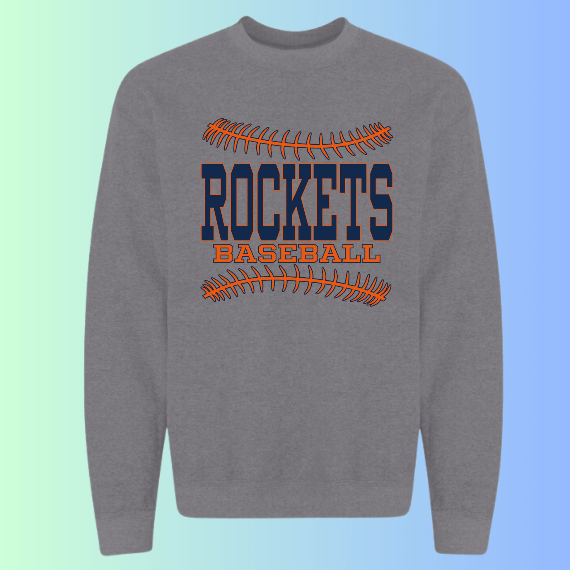dBoldTees & DTF Transfers Rochester Rockets Baseball Gildan Apparel - RR001 Crewneck 18000 / Adult Small / Gray