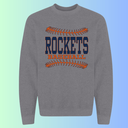 dBoldTees & DTF Transfers Rochester Rockets Baseball Gildan Apparel - RR001 Crewneck 18000 / Adult Small / Gray