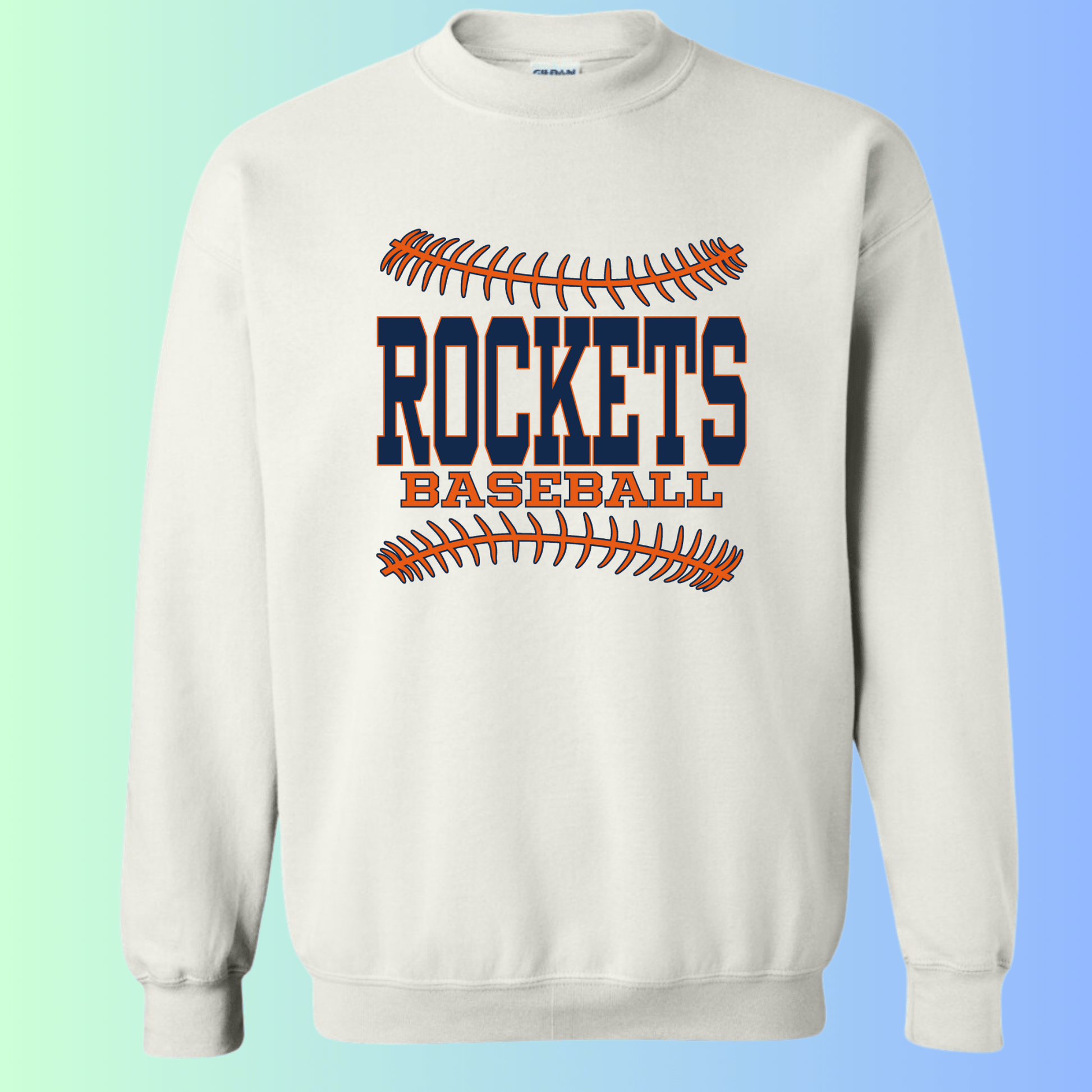 dBoldTees & DTF Transfers Rochester Rockets Baseball Gildan Apparel - RR001 Crewneck 18000 / Adult Small / White