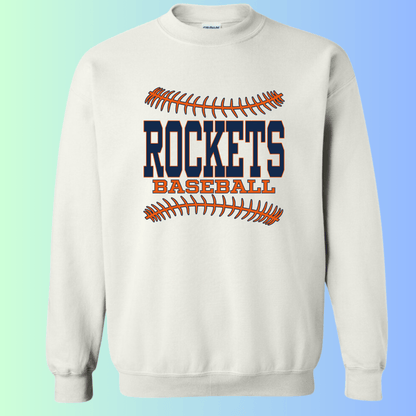 dBoldTees & DTF Transfers Rochester Rockets Baseball Gildan Apparel - RR001 Crewneck 18000 / Adult Small / White