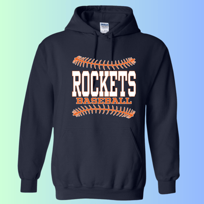 dBoldTees & DTF Transfers Rochester Rockets Baseball Gildan Apparel - RR001 Hoodie 18500 / Adult Small / Navy