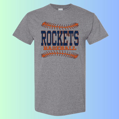 dBoldTees & DTF Transfers Rochester Rockets Baseball Gildan Apparel - RR001 T-Shirt 5000 / Adult Small / Gray