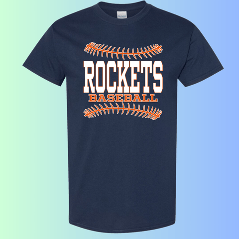 dBoldTees & DTF Transfers Rochester Rockets Baseball Gildan Apparel - RR001 T-Shirt 5000 / Adult Small / Navy