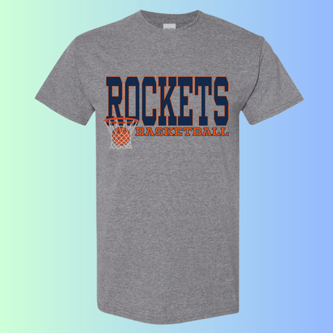 dBoldTees & DTF Transfers Rochester Rockets Basketball Gildan Apparel - RR001 T-Shirt 5000 / Adult Small / Gray