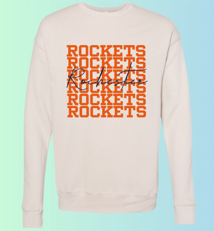 dBoldTees & DTF Transfers Rochester Rockets Bella + Canvas Crewneck 3945 DS009 - RR001 Adult Small / Tan
