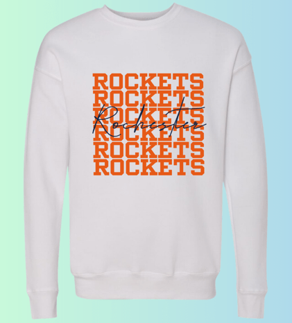 dBoldTees & DTF Transfers Rochester Rockets Bella + Canvas Crewneck 3945 DS009 - RR001 Adult Small / White